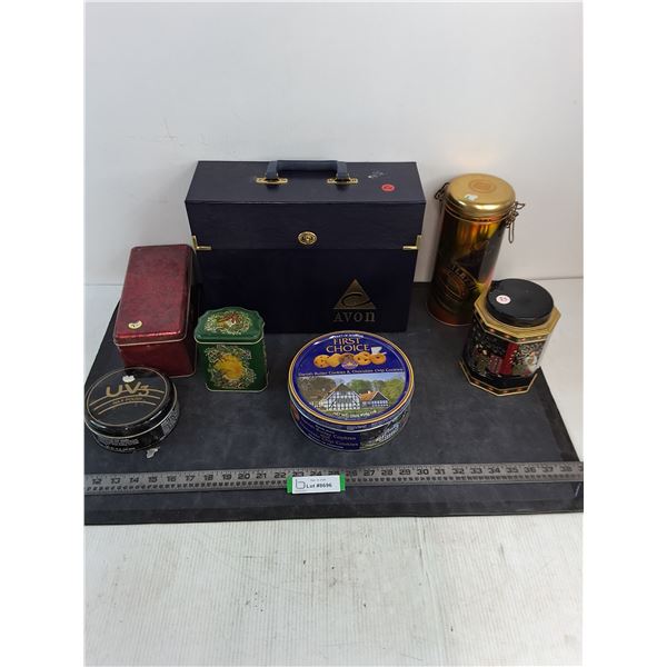 Empty Avon Sales/Sample Case, Vintage Tins