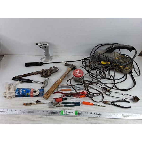Pipe Wrench, Royal Dirt Devil Carpet Cleaner - Powers On, As Is, Hammer, Power Cord, Misc