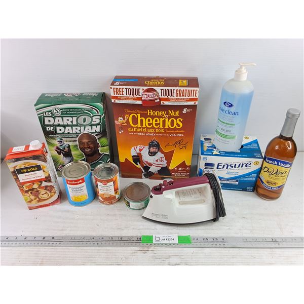 Roughriders & NHL Cereal, Canned Tuna, Pumpkin, & Pineapple, Proctor Silex Clothes Iron -PU ONLY