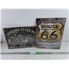 Image 1 : Route 66 & Legends Never Die Metal Signs 16" x 12"