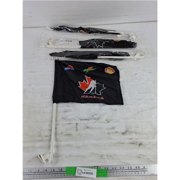 (4) Team Canada Car Window Flags