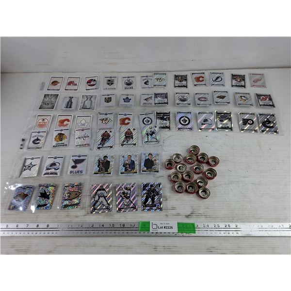 Assorted NHL Team Logo & Player Stickers & Vintage Pepsi Hockey Caps
