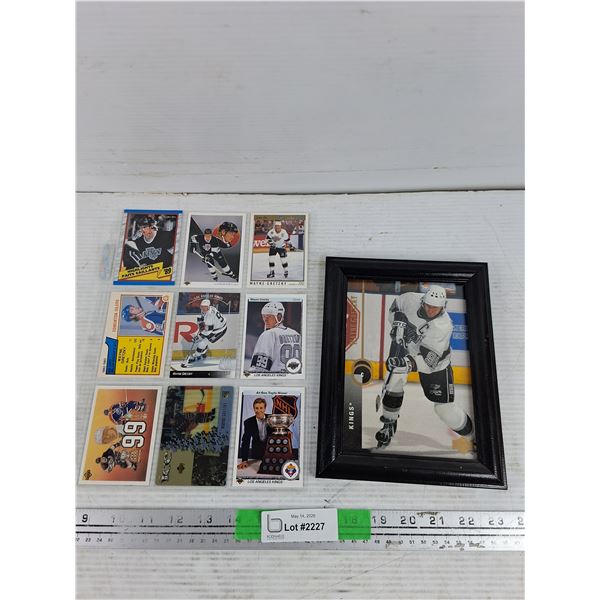 Framed Wayne Gretzky Jumbo Hockey Card & Assorted Wayne Gretzky Cards-CANNOT AUTHENTICATE