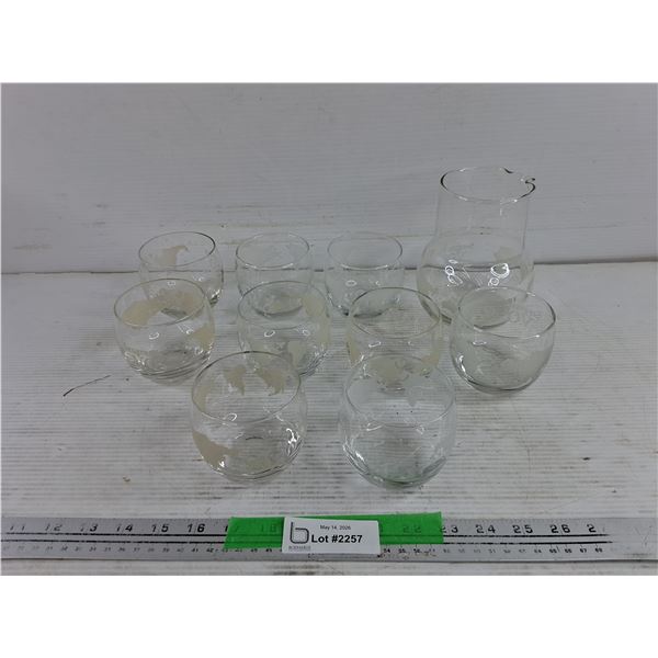 (9) Whisky Glasses & Pitcher - PICK UP