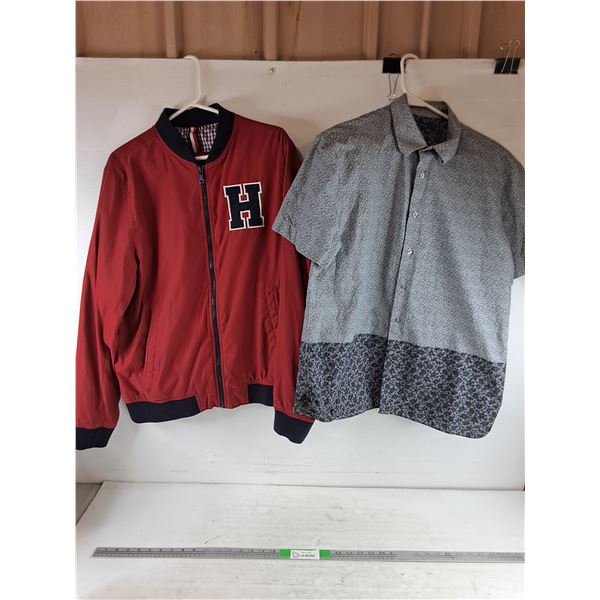 Tommy Hilfiger Bomber Jacket & Perry Ellis Shirt - Size L