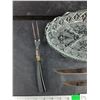 Image 2 : Divided Glass Serving Dish & BBQ Utensils