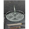 Image 4 : Divided Glass Serving Dish & BBQ Utensils