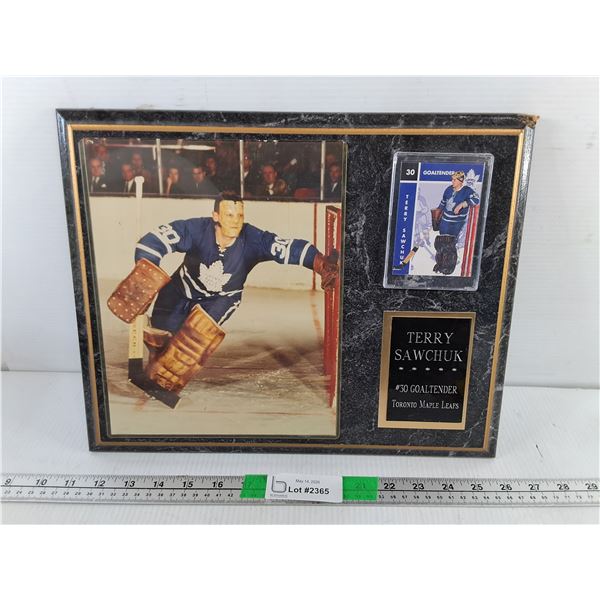 Terry Sawchuk Wall Plaque with Photo & NHL Card 15" x 12"