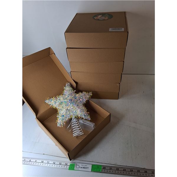 (7) 10" Christmas Tree Toppers- Require Batteries, Appear New. Pickup Preferred