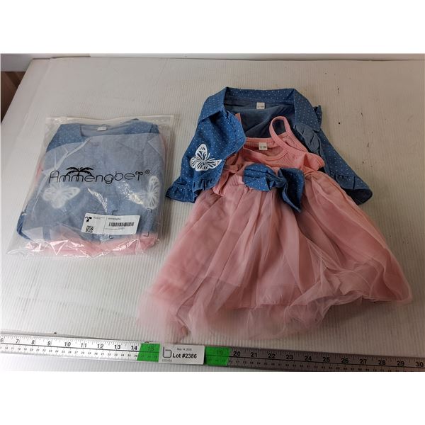 (2) Infant Girl Dress & Vest Sets- 12 to 18 Months