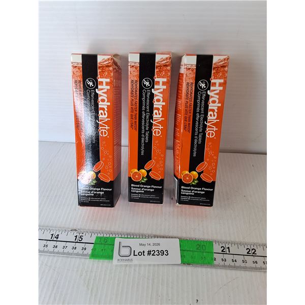 (3) Packs of Hydralyte Effervescent Electrolyte Tablets