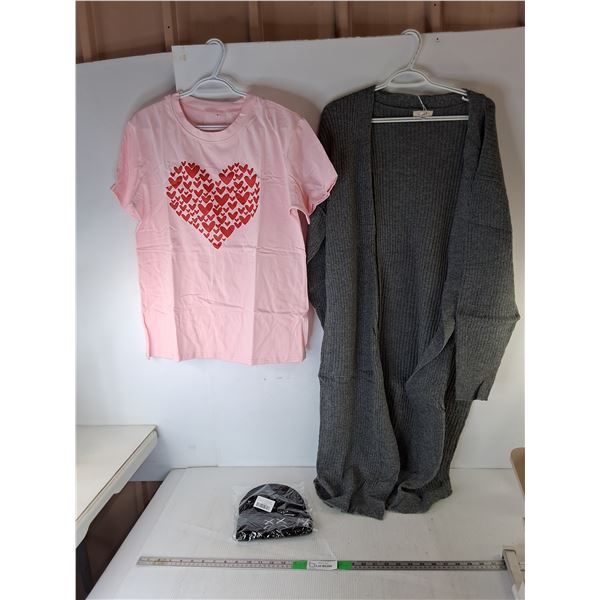 Women's Ankle Length Sweater- S, Tshirt-L & Beanie