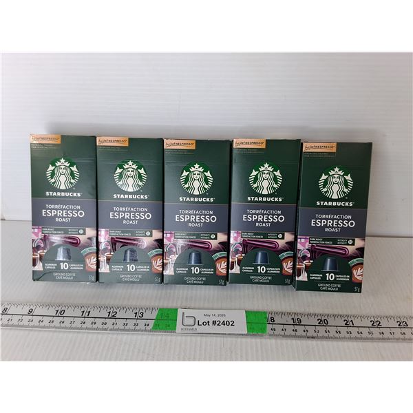 (5) Packages of Starbucks Espresso Roast Aluminum Capsules