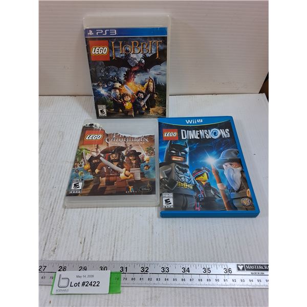 (2) PSB Lego- Hobbit, Pirates of Caribbean,(1) Wii Lego-Dimensions