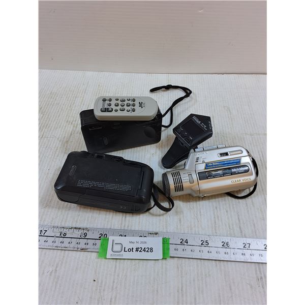 (2) Cameras, Remote, Micro Cassette Recorder - As Is