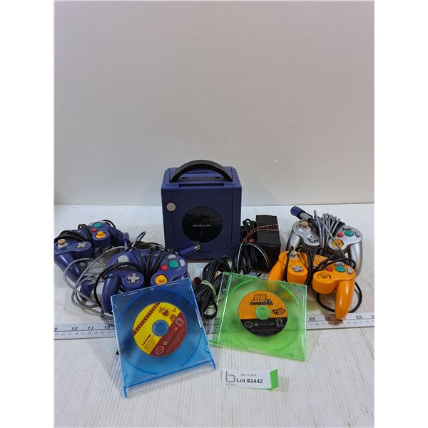Nintendo Game Cube, cord, (4) Controllers, (2) Games