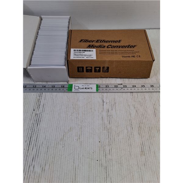 Fiber Ethernet Media Converter and Box of Blank Access Control Proximity Cards