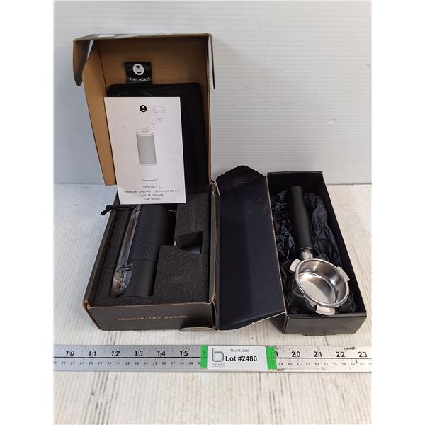 Chestnut C Pro Coffee Grinder and Bottomless Portafilter-both appear to be new