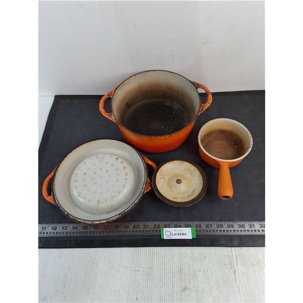 French Cast Iron Pots & Lids- Well Used - As is - PICK UP
