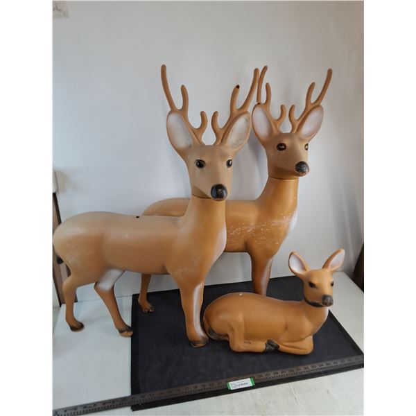 (3) Outdoor Deer Decor - w/Adjustable Heads - CANNOT SHIP