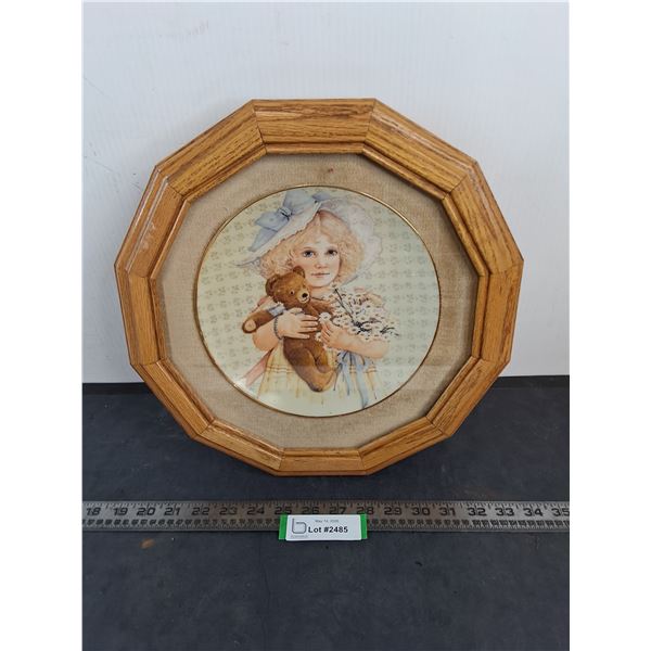 Wood Framed Decorative Plate - 13" Diameter