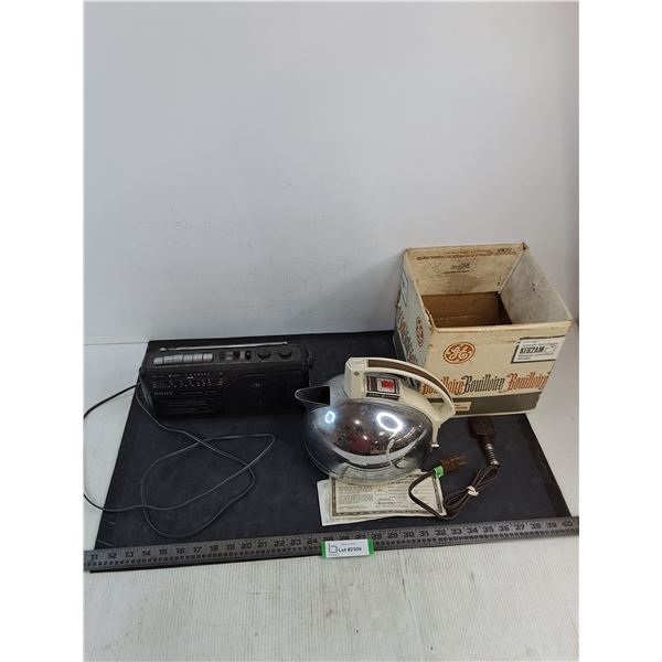 Vintage GE Kettle - Untested, Sony Portable Stereo - Powers On - PICK UP
