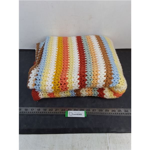 Crocheted Afghan - 58" x 62" Approx