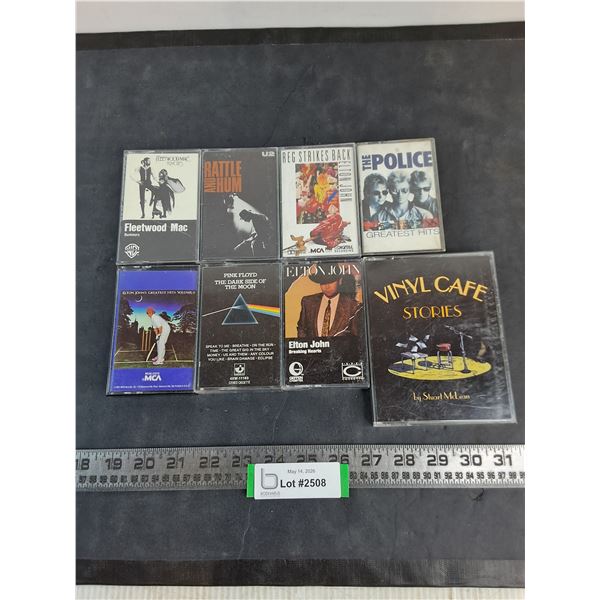 (9) Classic Rock Cassette Tapes (Elton John, Pink Floyd, Fleetwood Mac)