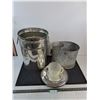 Image 1 : Large Metal Dry Food Storage w/Measure Cup, Galvanized Steel Mop Wringer/Bucket - CANNOT SHIP