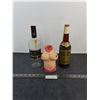 Image 1 : (2) Vintage Empty Liquor Bottles & Novelty 19+ Bottle Cozy