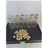 Image 1 : (12) Vintage Glass Milk Bottles & Bulk Bottle Tops - PICK UP