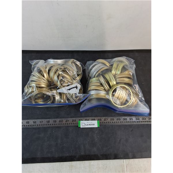 (2) Bags of Bulk Canning Rings (2 Different Sizes)