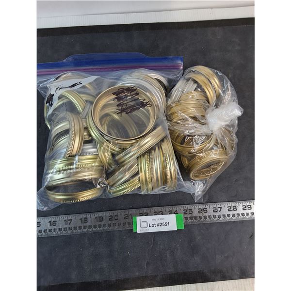 (2) Bags of Bulk Canning Rings (2 Different Sizes)