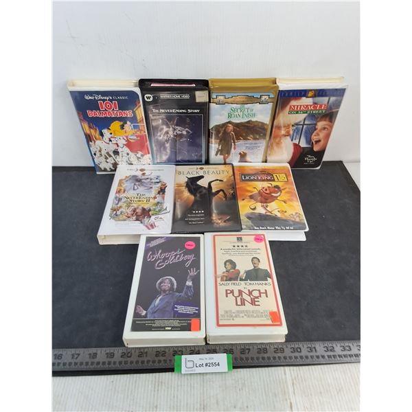 (9) VHS Movies (101 Dalmatians, Black Beauty, Punch Line)