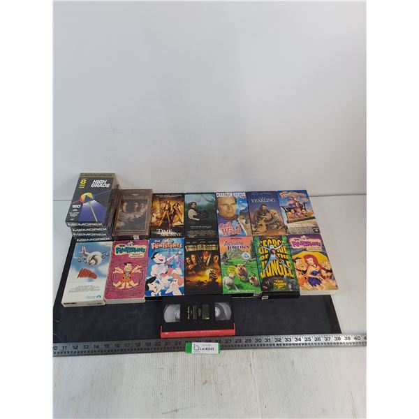 (14) VHS Movies (Pearl Harbor, George of the Jungle, Airplane), Sealed Blank Tapes