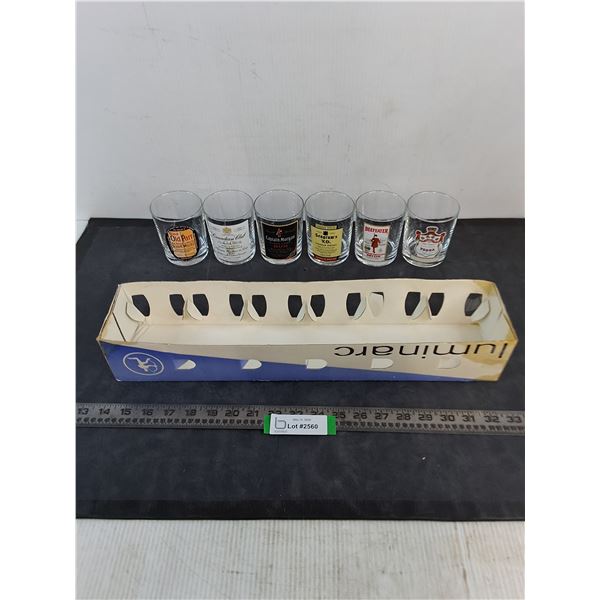 Set of 6 Luminarc "Liquor Brands" Tumblers