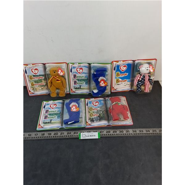 (5) NIB Ty Beanie Bears