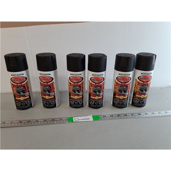 (6) Cans of Rustoleum High Heat Spray- Appear Full, Cannot Ship