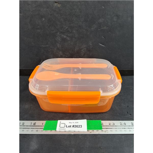 Orange Lunch Kit with Fork & Spoon