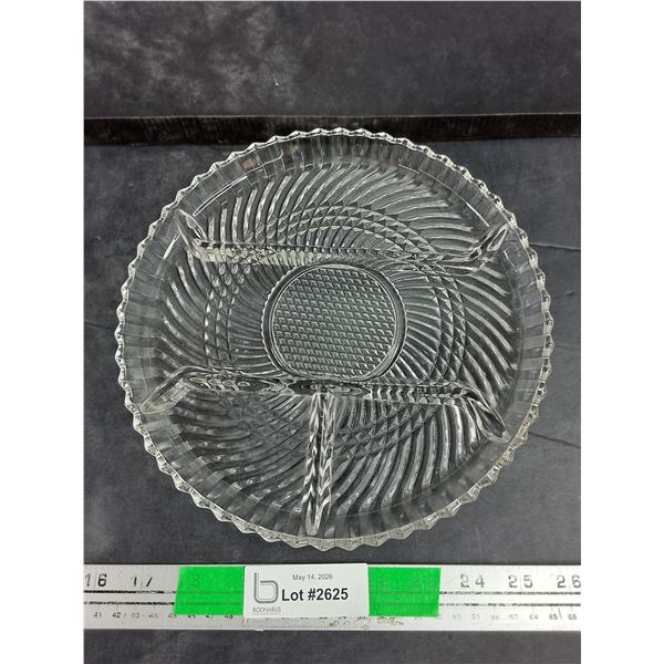 Crystal 4 Compartment Relish Dish