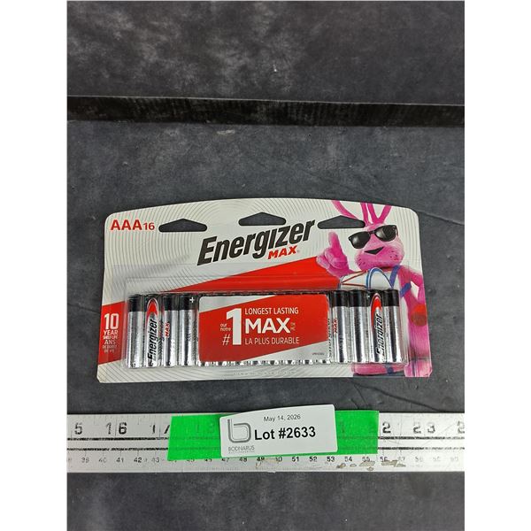 (1) Pkg AAA16 Energizer Max Batteries - PICK UP ONLY