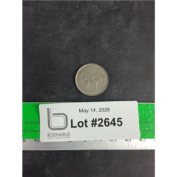 1873 - 1973 Anniversary Canadian 25 Cents Coin