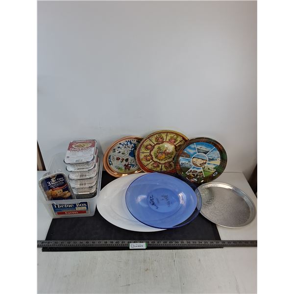 Vintage Platters, Serving Trays, Sealed Aluminum Storage Containers, Misc - PICK UP