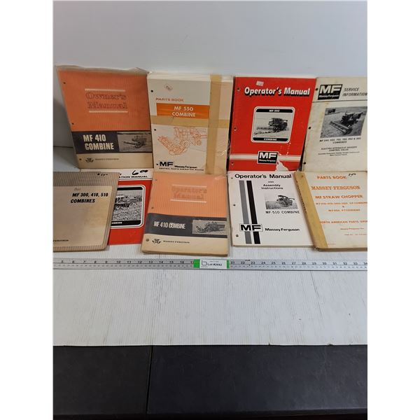 (10) Assorted Massey Ferguson Combine Manuals