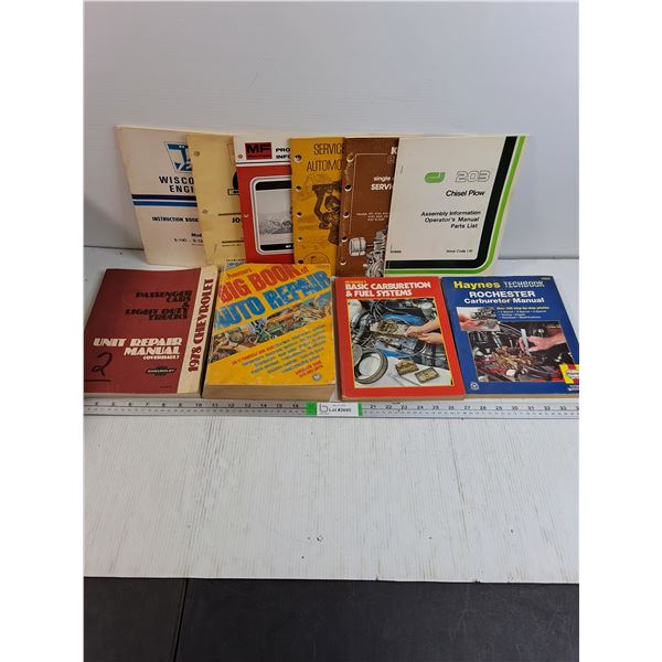Lot of Auto Repair/Farm Machinery Books/Manuals