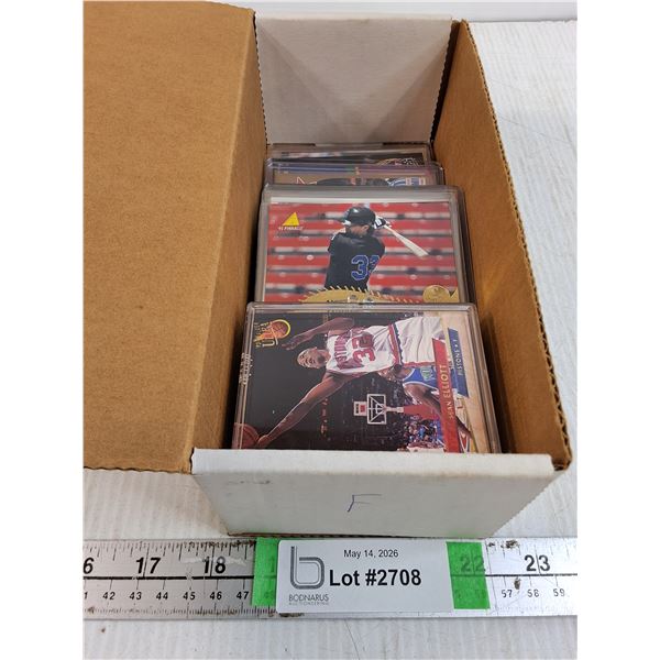 Box of Assorted Sports Cards in Sleeves-not all are pictured