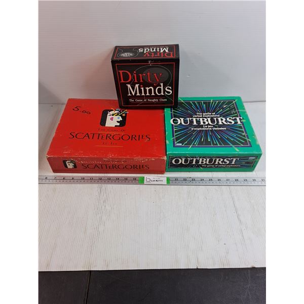 (3) Games-Scattergories,Outburst and Dirty Minds