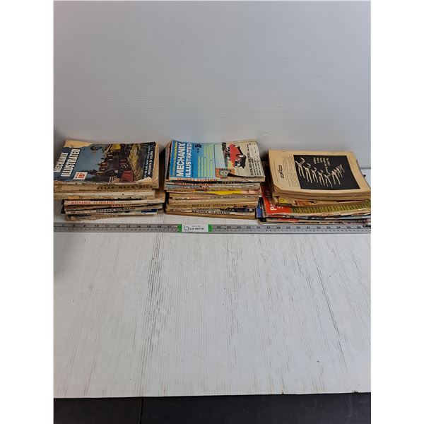 Box of Vintage Mechanix Illustrated and other Assorted Magazines-not all are pictured