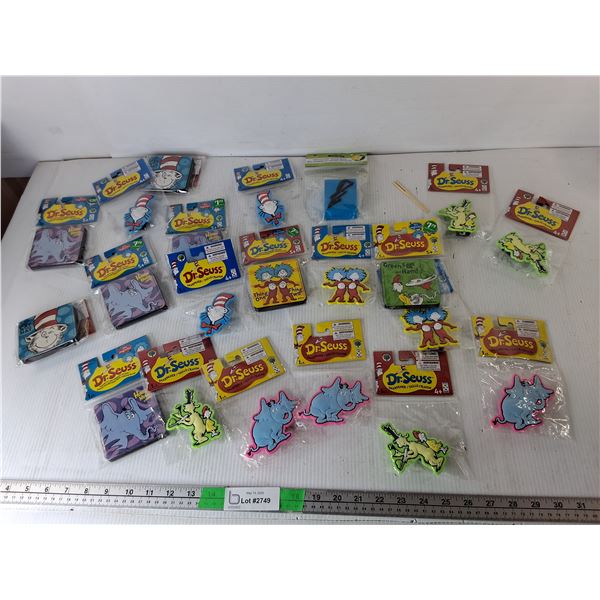 Mostly Dr. Seuss Pencil Sharpeners, Whiteboard Erasers, Stamp Block