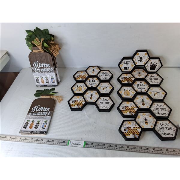 Bee Themed Home Decor Signs Up to 10" & Cookbook Stands
